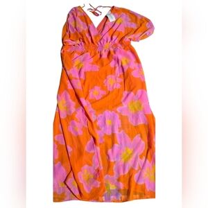 Floral Orange and Pink Dress